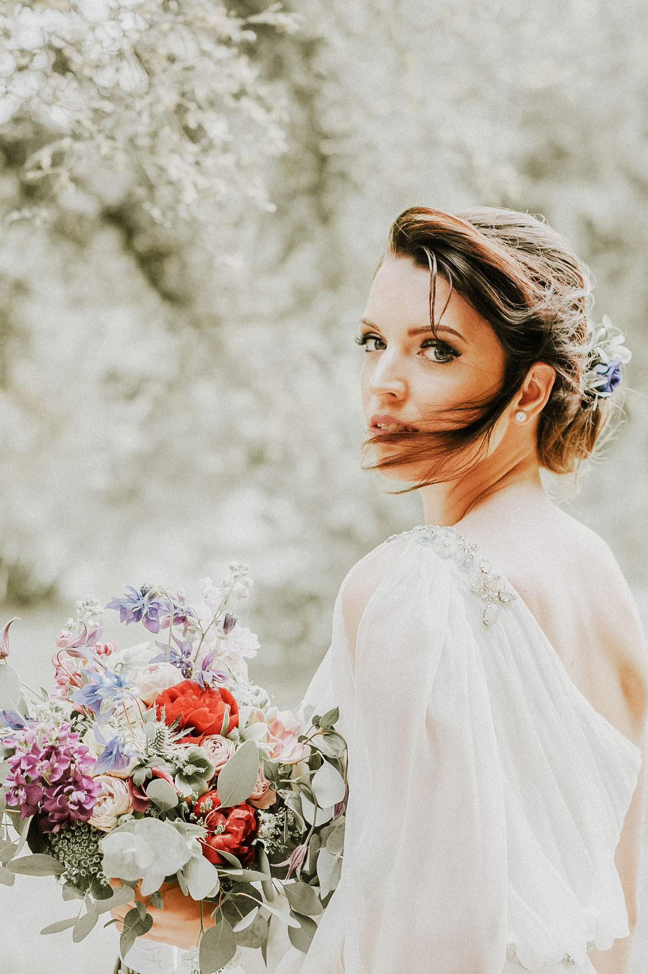 A bride with a bouquet